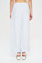 Women's Draped Solid Color Palazzo Trousers with Elastic Waist - 4