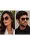 Unisex Gradient Glass Geometric Sunglasses with Uv400 Protection