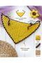 Hand Knitted Yellow Brown Edged Floral Daisy Buckle Luxury - 3