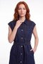 Kemerli Denim Mini Gömlek Elbise - 3