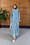 Women's Embroidered Side-Tie Denim Dress - 2