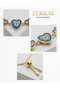 Women's Steel Elevator Bracelet Heart Evil Eye Beaded Zircon Stone Series - 3