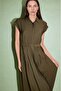 Shirt Collar Short Sleeve Midi Dress H8738Ax26Au - 2