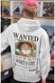 Wanted Monkey D. Luffy One Piece Anime Back Printed Unisex Oversize Combed Cotton Hoodie - 3