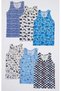 Boy's 6-Piece Colorful Cotton Strappy Undershirt