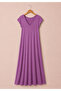 Solid Color Viscose Fabric Relaxed Fit Bohemian Style Dress - 3