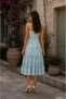 Women's Strappy Floral Patterned Midi Dress - 2