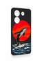 Tecno Camon 20 Pro Compatible Red Sun Whale Pattern Silicone Case - 3