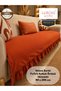 100% Cotton Linen Ruffled Sofa Cover Velora Series, Bed Runner, Decorative, Modern Design, Non-Slip, Dust-Repellent, Anti-Pilling, 90X200 cm - 6