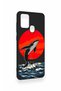 Samsung A21S Compatible Red Sun Whale Pattern Silicone Case - 4