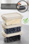4 Pieces 300ml Organizer Box - Kitchen Drawer Organizer with Lockable Lid Elora Storage Container Beige - 4