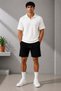 Premium Ribbed Ottoman Fabric Polo Collar Unisex T-Shirt and Shorts Set Women's and Men's Set - 3