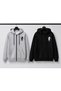New Season 2026 Kangaroo Pocket Hooded Basketball Silhouette 2-Piece Black-Grey Jacket - 2