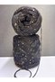 Black, Floss Gold Sequin Mix Viscose Cotton Bamboo (100% Organic) (Summer, Seasonal) Knitting Yarn 200Gr