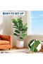 Artificial Tree,3-Stem Fiddle Leaf Banyan Tree (100cm h) - Easy-Assembly Faux Banyan Plant with Woven Planter, Lifelike Leaves, Zero-Maintenance Decor for Home & Office - 2