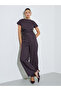 Brown Pinstripe Wide Leg Trousers