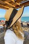 Natural-Looking Beach Hat with Scarf Wide Brim Summer Hat New Fashion Hat - 2