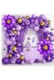 Party Purple Color Flower Foil Balloon Stylish Design Birthday Set with Lots of Balloons