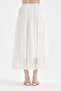 Women's beaded belted lined skirt with elastic waistband design - 5