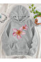 Unisex Floral Heart Printed Hooded Kangaroo Pocket Comfortable Fit Regular Cut Sweatshirt - 2