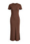 Basic Slit Dress Brown