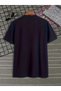 Men's Navy Blue Boston Stripe Printed Oversize T-Shirt - 2