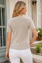 Women's Round Neck Short Sleeve Cotton Lycra Flexible Basic Comfortable Fit Stylish Mink Knitwear Blouse - 3