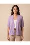 Women's Openwork Perforated Knitted Short Sleeve Seasonal Knitwear Cardigan - 2