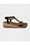 Women's Stone Embellished Wedge Heel Ankle Elastic Sandals - 2