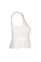 Women's Buttoned, Low-Cut, Elastic Waist, Scallop Detailed, Sleeveless Knitwear Blouse - 2