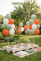 Set of 20 Eucalyptus Orange White Balloons 11 Inch Birthday Baby Shower Party Decoration