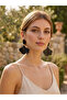Black Leaf Dangle Earrings Ginkgo Biloba Design Women's Earrings - 2