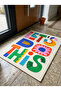 Non-Slip Sole Positive Energy Themed Washable Door Front-Bathroom Mat 40X60 cm