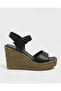 Women's woven wedge heel ankle-tie lightweight sole heeled shoes - 2