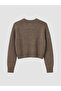 Xside Brown Crew Neck Women's Knitwear Sweater - 6