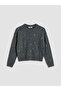 Anthracite Bow Embroidered Women's Knitwear Cardigan - 5