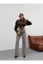 Women's Brown Snow-Washed Draped Loose-Leg Palazzo Jeans/Denim Pants - 7