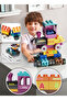 FL1190 Alphabet Mini Train 34-Piece Building Blocks Set with Letter and Word Sticker Sheet, Multicolour Educational Railway Construction Toy for Kids Age 3+ - 8