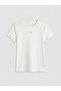 Original Oval Collar Star Detailed Girls' T-Shirt