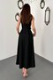 Women's Mustard Halter Neck Flared Dress - 5
