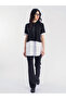 Leather Tie Detail T-Shirt & High-Waisted Spanish Flare Pants Two-Piece Set