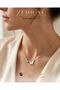 Trend Women's Steel Necklace with Double Butterfly Figure and Zircon Stones 45 cm - 5