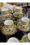 6 Persons' Footed Golded Embroidered 1St Class Item Sinif Porcelain Coffee Cup Set 90 ml Mdl1 - 3