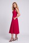 Women's Midi Length Atlas Fabric Pocketed Flared Dress - 4