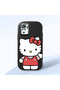 Redmi Note 10 4g Compatible Case with Camera Protection Black Silicone Couple Phone Case with Kitty Pattern
