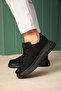 Zrc2623 - High Quality Luxen Thick Sole Suede Men's Sneaker Black Suede - 2