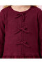 Girls Burgundy Peplum Top And Wide Leg Pants Set - 3