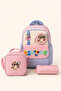 Ccs Kids Girls Primary School 3-Piece School Bag Set Lunch Box Pencil Case Pink Blue Orthopedic