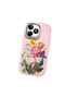 Realme C53 Compatible Case Camera Protector Pink Silicone Couple Phone Case with Floral Pattern - 3