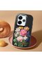 Poco M6 Compatible Case Camera Protector Black Silicone Couple Phone Case with Floral Pattern - 2